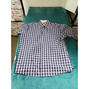 Lee Shirt Size Large Mens Button Up Short Sleeve Plaid Work Office